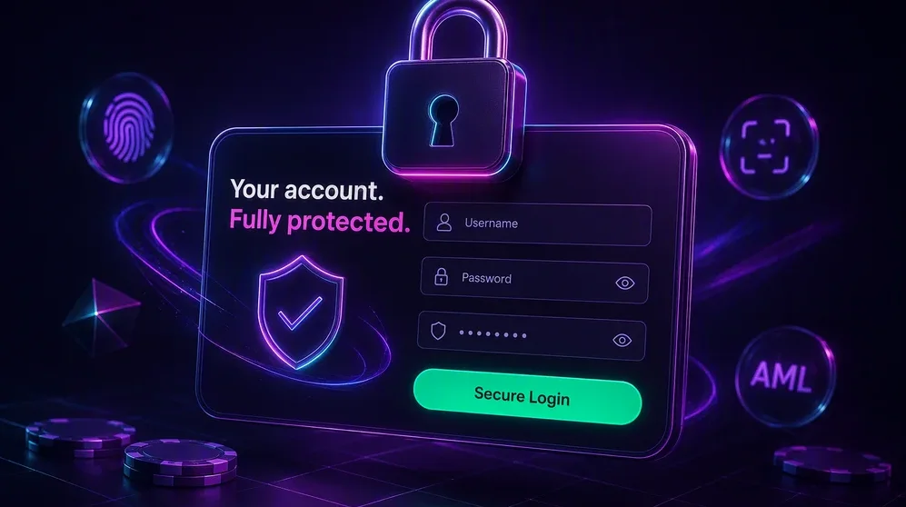 Lock icon over encrypted login form